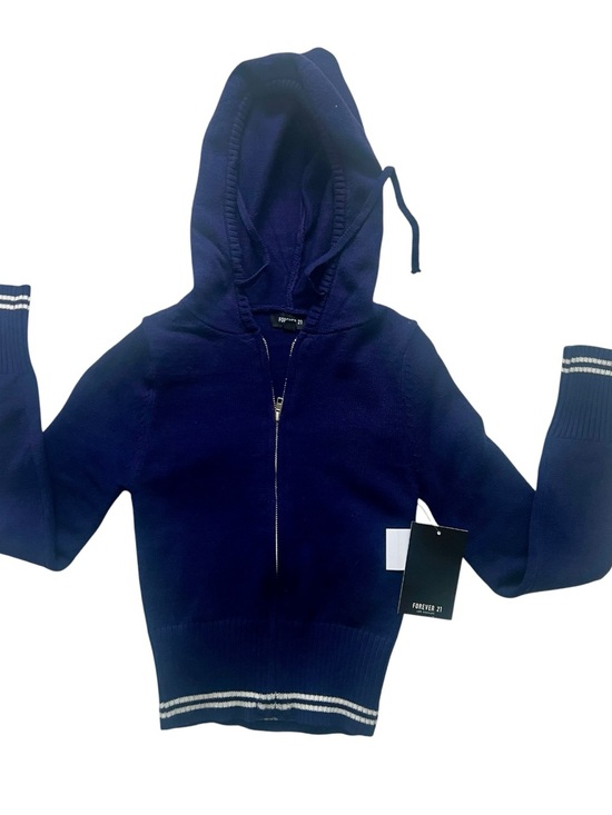 Forever 21 Other - Forever 21 Navy Hooded Half-Zip Pullover with Stripe Trim